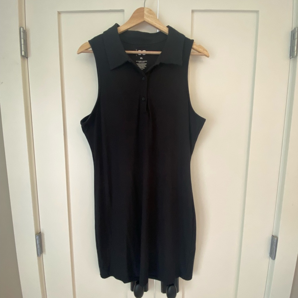 Black collared tennis dress